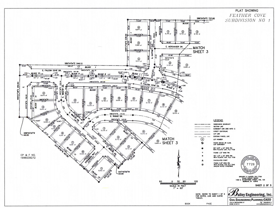 Feather Cove Subdivision Plat Map